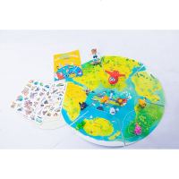 尚童正品】全景地理游戏磁力贴 跟着超级飞侠环游世界 3-6岁宝宝启蒙书籍幼儿早教书本儿童益智 97875375889