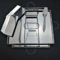 304不锈钢广东肠粉蒸盘工具套装家用自制作肠|2个盘送2个不锈钢刮1个刷1个夹 小号（适合锅口30厘米盖要一样大）