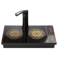 茶桌茶台平底烧茶壶嵌入式电磁炉茶具烧水壶茶炉泡茶盈悦平板电磁|-11龙纹款(不要水壶和锅)面板尺寸20*37cm