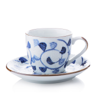 陶瓷滤杯滴漏式冲手冲咖啡壶套装日式手绘咖啡壶杯器具|蓝腾花咖啡杯