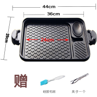烤盘韩式麦饭石烤肉锅商用铁板烧烧烤盘子不粘无烟电磁炉烤盘家用|大号麦饭石烤盘赠刷子夹子
