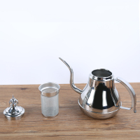 滤网长嘴电磁炉用咖啡壶酒店304餐厅家用泡茶壶带加厚不锈钢茶壶|1.8L银色拉丁壶