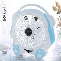 便宜台式插电迷你电风扇宿舍儿童电扇办公室桌面卡通大白小|小白狗+三米延长线