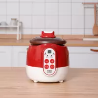 婴儿砂锅粥新品tb58a10电迷你电砂锅bb煲1l全自动炖锅紫砂锅|红色