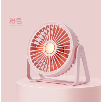 usb学生宿舍大风力小风扇充电款桌上小型办公室迷你电扇|360度旋转桌面小风扇-粉