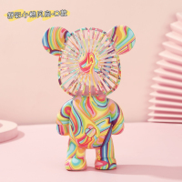 便携式桌面摆件迷你小风扇可充电小型手持usb渐变暴力熊风扇|糖果熊(送USB)线