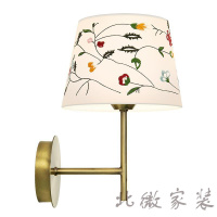 客厅灯具壁灯卧室房间床头灯北欧现代简约温馨酒店布艺墙壁灯