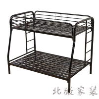宿舍铁艺高低床母子上下床双层床铁架子床铁床上下铺铁架床高架床上下床 双层床成人铁架带护栏单人现代简约欧因