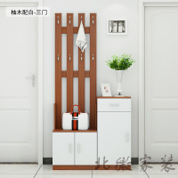 鞋柜带挂衣架一体组合衣帽柜挂衣柜玄关柜厅柜衣帽架简易口落地式家用多功能隔断柜进酒柜简约SN86