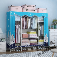 衣柜简易布衣柜22MM钢管加粗加固简易衣柜组装双人牛津布艺衣橱简约现代经济型145*45*165cm