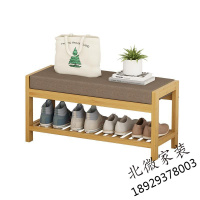 换鞋凳家用软包坐垫口穿鞋凳楠竹可坐鞋柜长条试鞋凳衣帽间凳子欧因