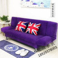 布艺沙发床多功能懒人简约沙发单人可折叠小户型客厅沙发绒布深灰宽条 三人座 1.5简易1.2 1.