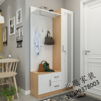 鞋柜家用口简约现代衣帽柜带换鞋凳穿衣镜挂衣架储物玄关厅柜欧因