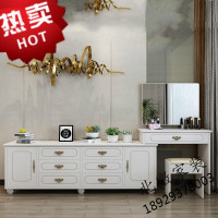 烤漆梳妆台现代简约化妆台白色小户型梳妆台电视柜一体柜组合欧因