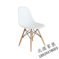 现代简约北欧欧式休闲时尚家用休闲椅洽谈椅靠背餐椅塑料电脑椅子红色风格伊姆斯椅白色4