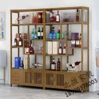 简易红酒架子博古架展示柜实木中式家用客厅餐厅酒柜酒杯架置物架