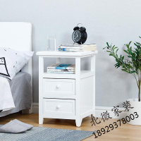 简约现代整装实木床头柜卧室小户型经济型床边柜窄白色家用小柜子定制