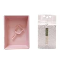猫砂盆猫厕所猫拉屎猫窝猫床半封闭猫咪用品|粉色盆+猫砂铲+猫砂6L