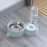 猫碗双碗自动饮水狗碗狗食盆狗盘不湿嘴宠物猫狗用品防打翻猫饭碗