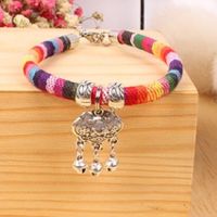 狗铃铛项圈泰迪比熊小型犬专用狗狗小铃铛长命锁宫铃超响可爱项圈|彩虹长命锁 XS17-27厘米