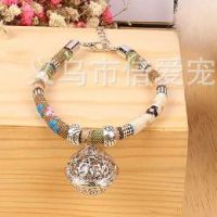 狗铃铛项圈泰迪比熊小型犬专用狗狗小铃铛长命锁宫铃超响可爱项圈|卡其宫铃 XS17-27厘米