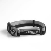 牵引绳狗狗小型犬中型拉布拉多高强尼龙狗链子狗脖套项圈狗狗用品|黑灰色颈圈 M码建议体重35-50斤