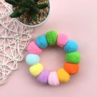 猫咪彩虹毛绒项圈 小型犬毛球项圈 网红宠物日常拍照饰品猫狗饰品|马卡龙色 L(颈围45cm左右)