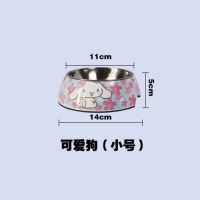 美耐皿不锈钢狗碗防滑宠物碗狗狗食盆加厚一碗两用狗碗猫碗狗槽|可爱狗 小号