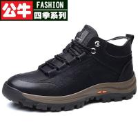 公牛四季男鞋2021冬季加绒棉鞋中老年雪地靴保暖皮靴男靴运动休闲鞋爸爸鞋短靴