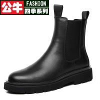 公牛四季男鞋2021男靴高帮烟筒靴子秋冬时尚加绒马丁靴男英伦中筒靴切尔西短靴