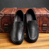 公牛四季男鞋英伦风中年爸爸鞋春秋季新款头层牛皮男士休闲鞋圆头宽脚真皮皮鞋