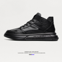 公牛四季男鞋欧洲站2021男鞋高帮皮鞋英伦中帮真皮冬季马丁靴百搭时尚皮靴子男