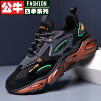 公牛四季老爹鞋男2022秋季新款韩版潮流爆米花厚底男鞋青年透气休闲运动鞋