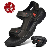 公牛四季男鞋凉鞋男款夏季外穿防滑耐磨2022新款男士沙滩鞋户外休闲真皮凉拖鞋