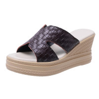 公牛四季男鞋拖鞋女2022夏季外穿时尚坡跟厚底增高防滑凉鞋百搭网红潮鞋特大码42女鞋防水台仙女凉拖一字拖