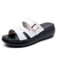 公牛四季男鞋拖鞋女2022夏季新款民族风外穿坡跟鱼嘴一字拖松糕厚底增高防水台复古凉鞋夏天懒人一脚蹬时尚鞋