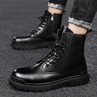 公牛四季男鞋马丁靴男2022新款真皮高帮男士皮靴潮流英伦风中帮工装靴子男高街