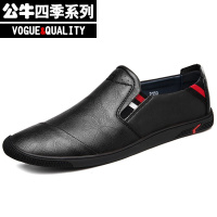 公牛四季男鞋男鞋韩版潮流2022新款春季英伦韩版百搭套脚休闲鞋中年爸爸男士皮鞋特小码36一脚蹬软底驾车鞋