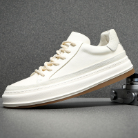 公牛四季男鞋男鞋2022秋季真皮小白鞋男士增高休闲鞋子潮流百搭一脚蹬厚底板鞋