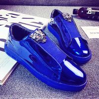 漆皮亮面男棉鞋韩版潮流运动休闲鞋男士秋季潮鞋子镜面皮鞋男板鞋 莎丞