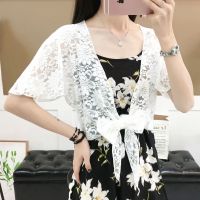 蕾丝小披肩大码女装胖衣女开衫mm200斤坎肩外套外搭防晒薄夏短款
