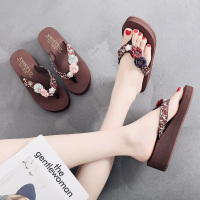 人字拖沙滩凉拖鞋2020花朵厚底海边夹脚新款拖鞋女夏时尚外穿百搭