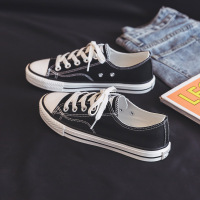 夏季薄款帆布鞋女鞋2020年新款ulzng百搭韩版布鞋小黑鞋子单鞋