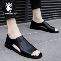 防滑男士软皮凉鞋沙滩鞋2020年新款真皮罗马欧洲站凉鞋男夏季软底