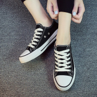 帆布男女球鞋休闲布鞋运动单鞋经典百搭黑白色情侣学生小白鞋