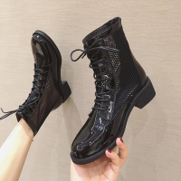 网纱马丁透气百搭薄款镂空凉鞋单网靴靴女夏季夏天短靴靴子女春夏