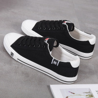 球鞋休闲2020新款黑色男鞋低帮潮流帆布鞋百搭板鞋鞋子男士鞋