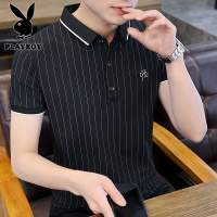 花花公子夏季新款t恤短袖男韩版潮流休闲简约百搭翻领polo衫上衣