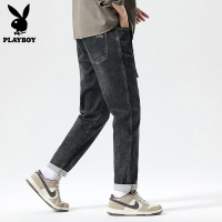 花花公子牛仔裤男2024年秋季新款潮流帅气百搭小锥裤休闲长裤子男