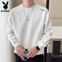 花花公子卫衣男款秋冬季潮流圆领长袖t恤拼接华夫格上衣男士秋装